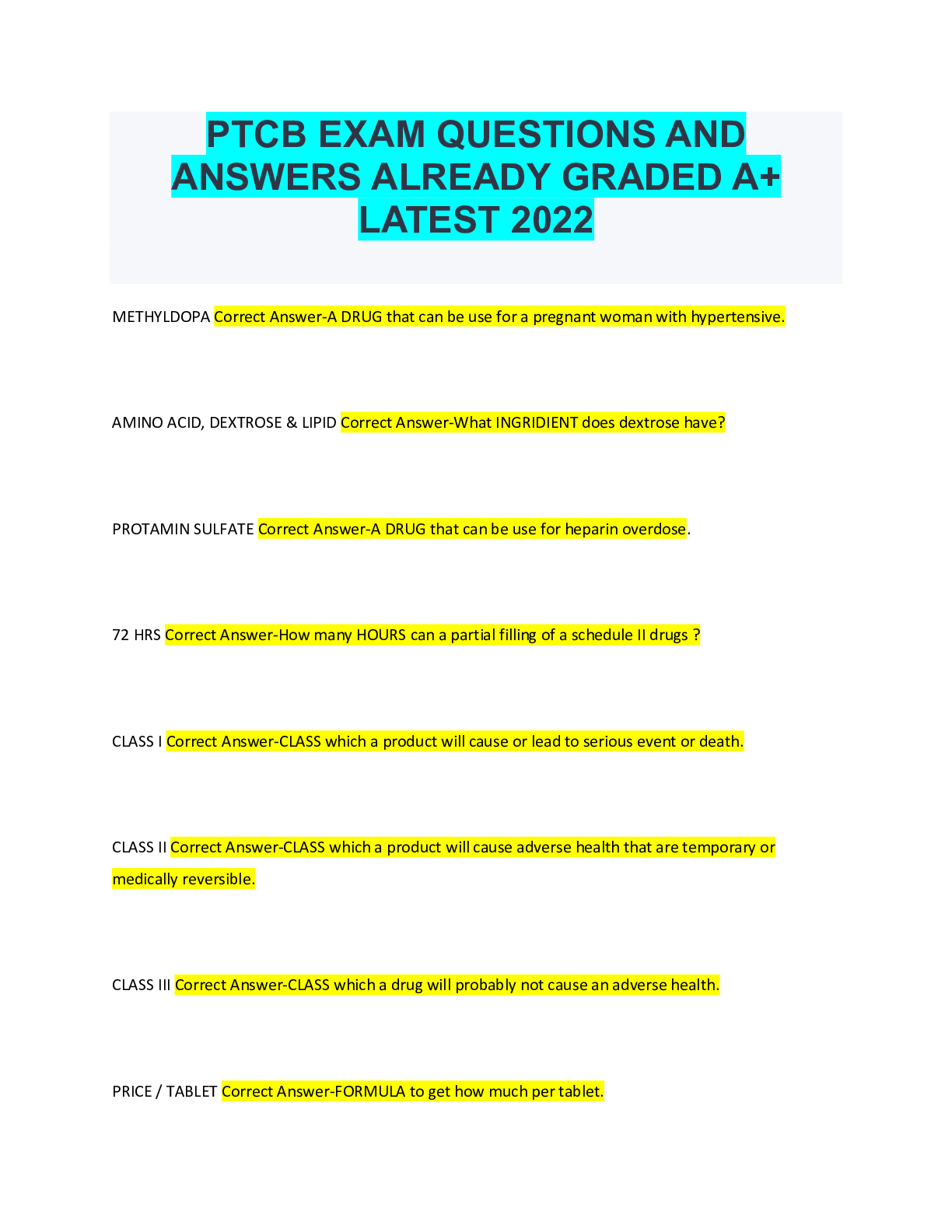 Ptcb Exam Quizlet Questions With Answers Graded A Exam Hot Sex Picture